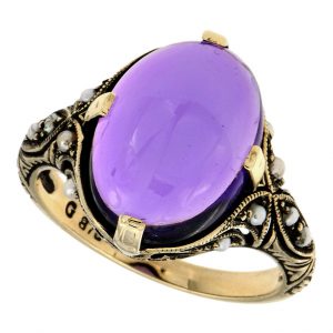 Amethyst Pearl Solitaire Ring (R1895)