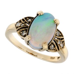 Opal Diamond Solitaire Ring (R2038)