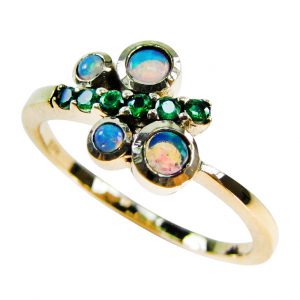 Opal Tsavorite Cluster Ring (R2114)