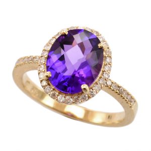 Amethyst Diamond Halo Ring (R2512)