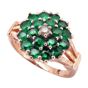 Diamond Emerald Cluster Ring (R2521)