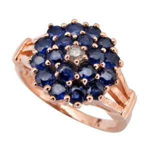 Diamond Sapphire Cluster Ring (R2521)