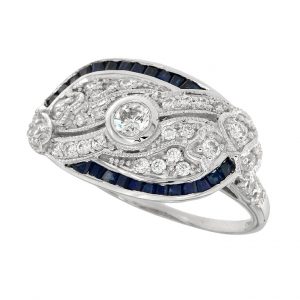 Blue Sapphire Diamond Ring (R3194)