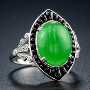 Jade Onyx Diamond Ring (R3545)