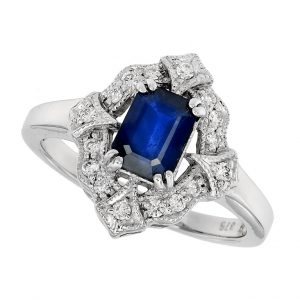 Blue Sapphire Diamond Ring (R3639)