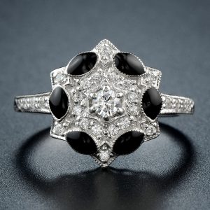 Alternative view of Diamond Enamel Ring (R2398)