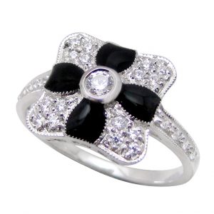 Diamond Enamel Cluster Ring (R2401)