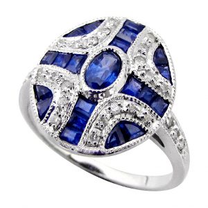 Sapphire Diamond Engagement Ring (R2482)