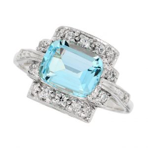 Blue Topaz Diamond Solitaire Ring (R2517)