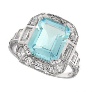 Blue Topaz Diamond Solitaire Ring (R3000)