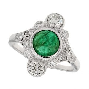 Emerald Diamond Halo Ring (R3101)
