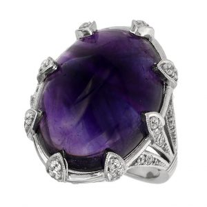 Amethyst Diamond Solitaire Ring (R3141)