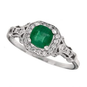 Emerald Diamond Halo Ring (R3250)