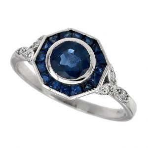 Blue Sapphire Diamond Ring (R3310)