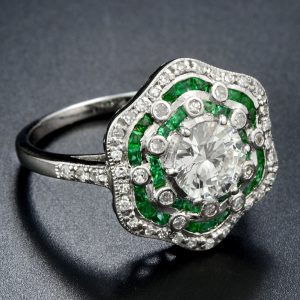 GIA Certified 1.02 Carat Diamond Emerald W/G Ring (R3602)