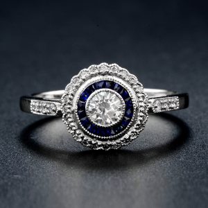 Blue Sapphire Diamond Ring (R3766-020)