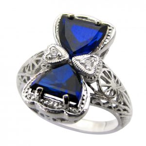 Blue Sapphire Daimond Ring(R2481)