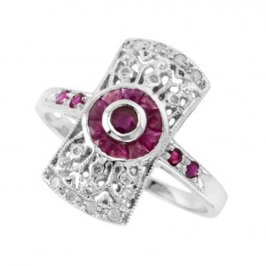 Diamond Ruby Cocktail Ring (R1237-CC)
