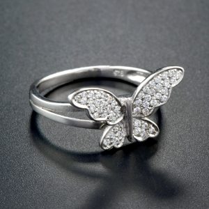 Alternative view of Diamond Butterfly Ring (R1982)