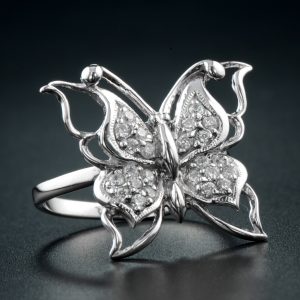 Alternative view of Diamond Butterfly Ring (R2261)