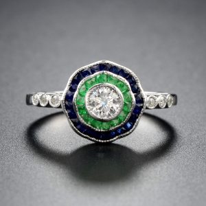 Diamond Emerald Target Ring (R2537-050)