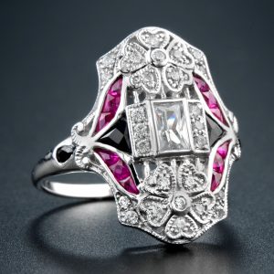 Alternative view of Diamond Ruby Engagement Ring (R2936)