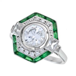Diamond Emerald Engagement Ring (R3630)
