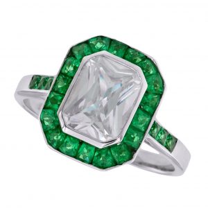 Diamond Emerald Target Ring (R3754)