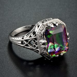 Mystic Quartz Filigree Solitaire Ring (R4085)