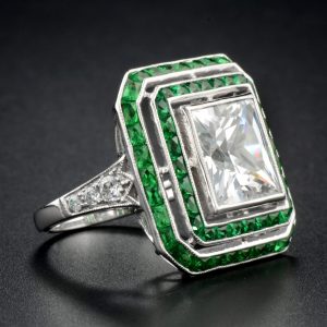 Diamond Emerald Target Ring (R4091-5CT)