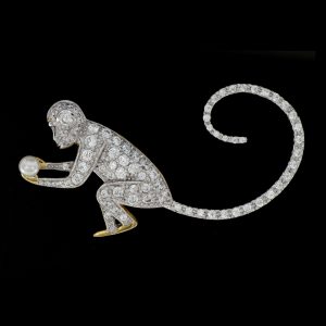 Alternative view of Diamond Pearl Brooch (C0311)