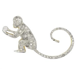 Diamond Pearl Brooch (C0311)