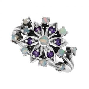 Opal Amethyst Cluster Ring (R0954)