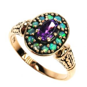 Amethyst Opal Solitaire Ring (R1223)