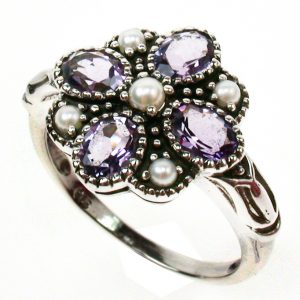 Pearl Amethyst Cluster Ring (R1397)
