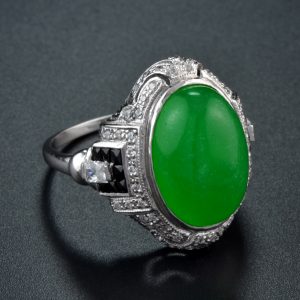 Alternative view of Jade Onyx Solitaire Ring (R1631)