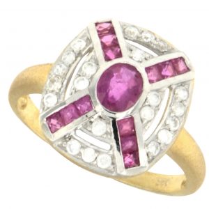 Ruby Diamond Halo Ring (R1688)