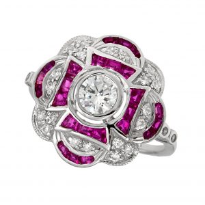 Diamond Ruby Halo Ring (R1830)