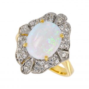 Opal Diamond Halo Ring (R1971)