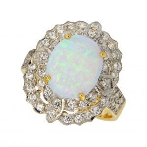 Opal Diamond Halo Ring (R1979)