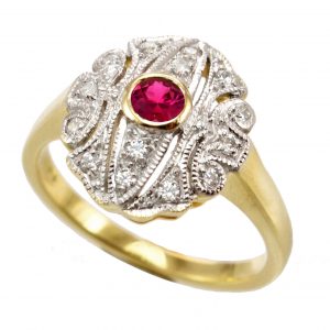 Ruby Diamond Halo Ring (R2059)