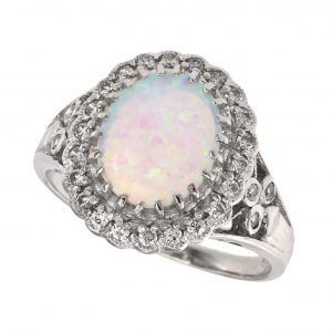 Opal Diamond Halo Ring (R2301)