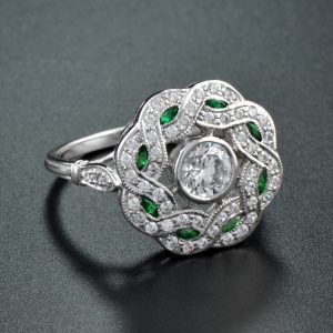 Diamond Emerald Halo Ring (R2722)