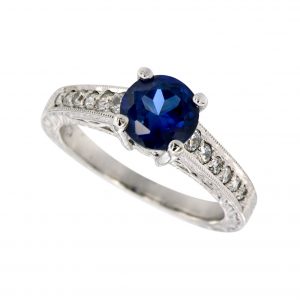 Sapphire Diamond Solitaire Ring (R2916)