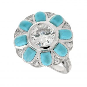 Diamond Turquoise Ring (R3132)