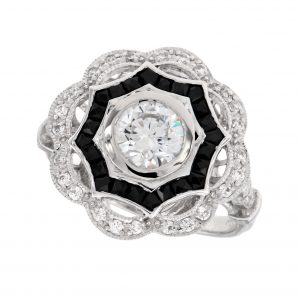 Diamond Onyx Halo Ring (R3134)