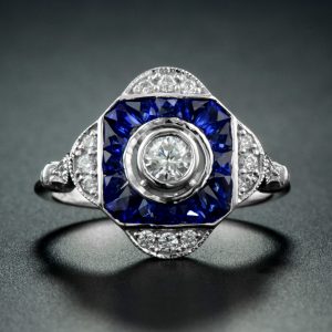 Alternative view of Diamond Sapphire Engagement Ring (R3142)