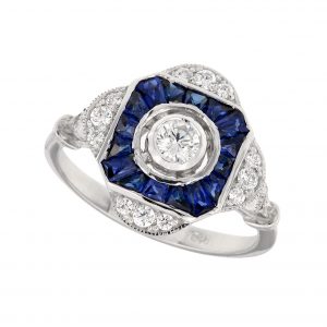 Diamond Sapphire Engagement Ring (R3142)