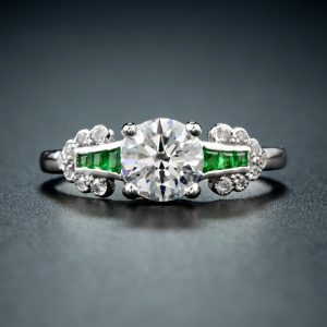 Diamond Emerald Engagement Ring (R3193)