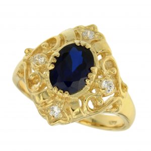 Sapphire Halo Ring (R3279-18)